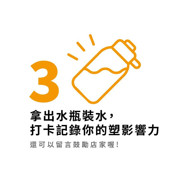 拿出水瓶裝水打卡紀錄你的塑影響力