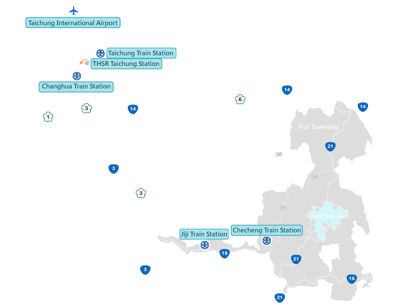 traffic map on Sun Moon Lake