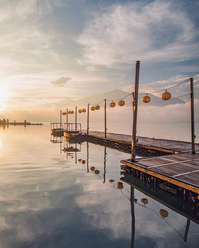 早晨的日月潭美得不像話